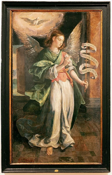 The angel of the Annunciation (L'ange de l'annonciation) (oil on wood)