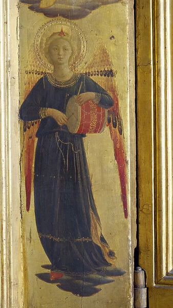Angel beating a Drum, detail from the Linaivoli Triptych, 1433 (tempera on panel)