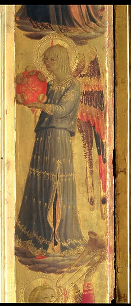 Angel playing a Tambourine, detail from the Linaivoli Triptych, 1433 (tempera on panel)