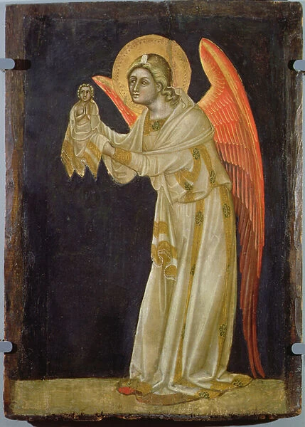 Angel Presenting a Soul, c. 1348-54 (oil on panel)
