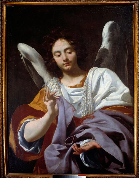 The Angel with the tunic, instruments of the Passion Painting by Simon Vouet (1590-1649