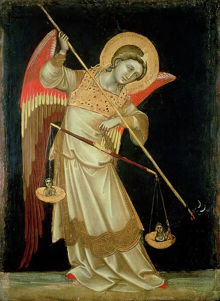 An Angel Weighing a Soul, c. 1348-55 (tempera on panel)