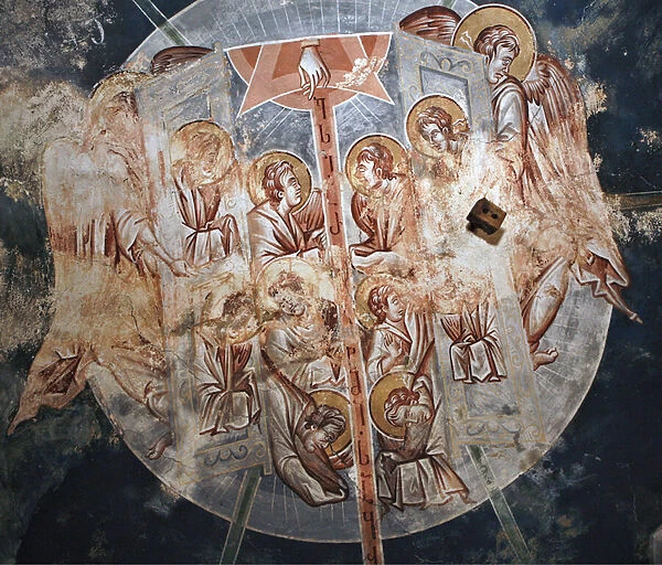 The Angels - Peinture de Damiane (active 14th century) - 14th century - Fresco - Saint Georges Monastery, Ubisi (Georgie) ©FineArtImages  /  Leemage