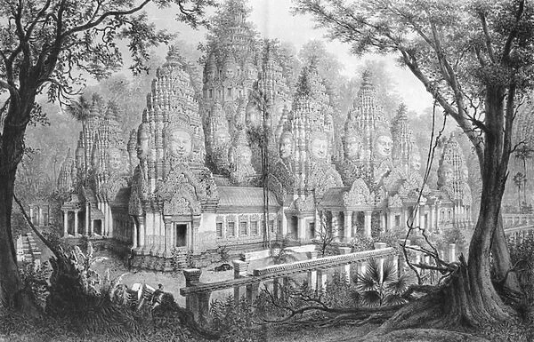 Angkor, Baion Ruins, illustration from Atlas du voyage d