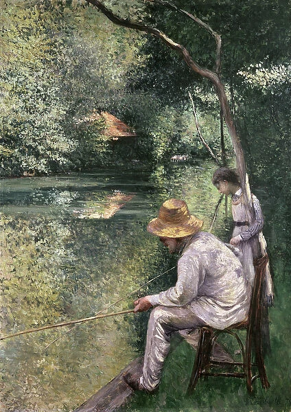 Angling, 1878 (oil on canvas)