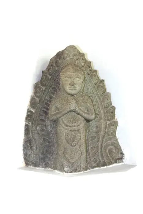 Framed Print : Angular decorative object, Danang province, 13th century AD (sandstone)