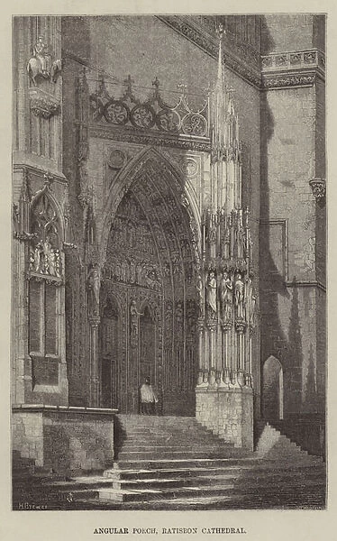 Angular Porch, Ratisbon Cathedral (engraving)