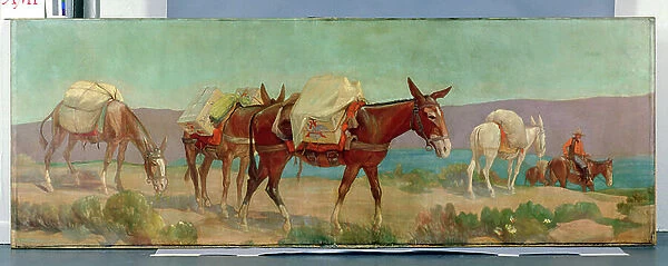 Anheuser-Busch Pack Mules (oil on canvas)