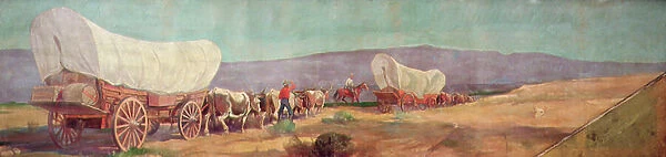 Anheuser-Busch Wagon Train (oil on canvas)