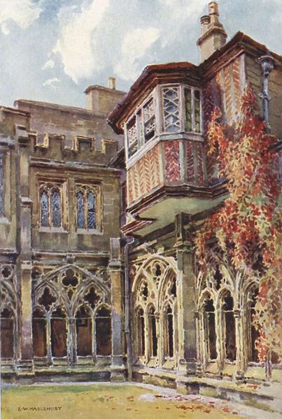 Anne Boleyns Window, Deans Cloisters (colour litho)