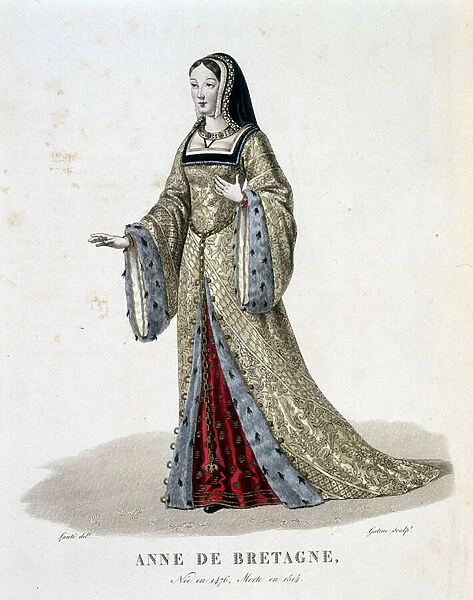 Anne de Bretagne - in 'Galerie francaise des femmes famaises', ill. Louis-Marie Lante, 1827