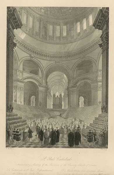 Anniversary meeting of the Children of the Charity Schools of London (engraving)