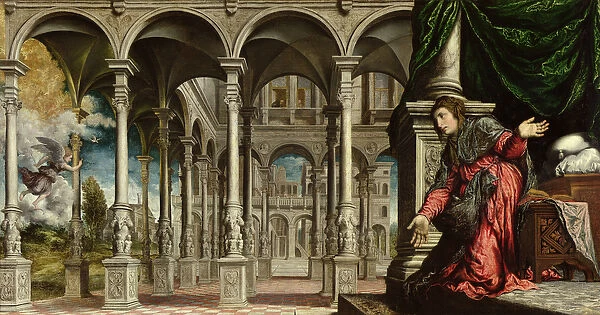 The Annunciation, 1545-50 (oil on canvas) (for detail see 89724)