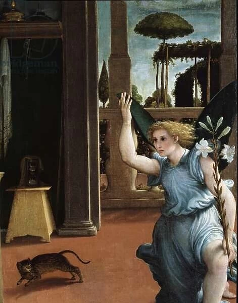 The Annunciation, detail of the Angel, 1535