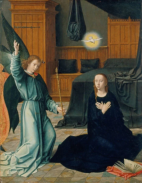 The Annunciation, c.1509 (mixed media on oak)