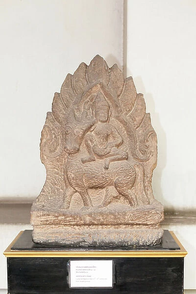 Antefix with Isana, Lopburi art, Baphuon style, found in Srisaket province, 11th-12th century AD
