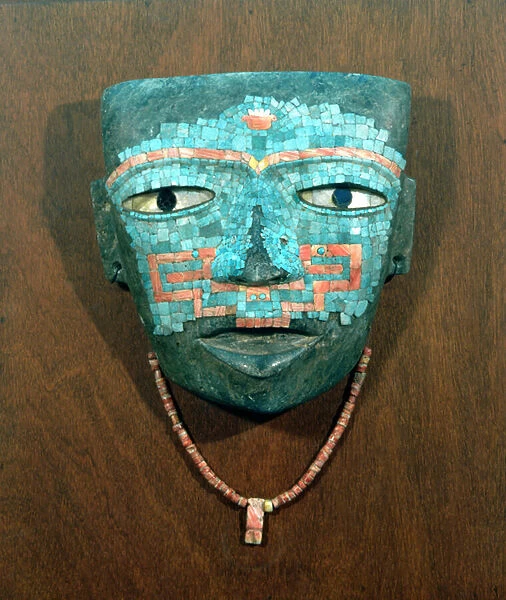 Anthropomorphic Mask (stone, turquoise, obsidian and shell) (157743)