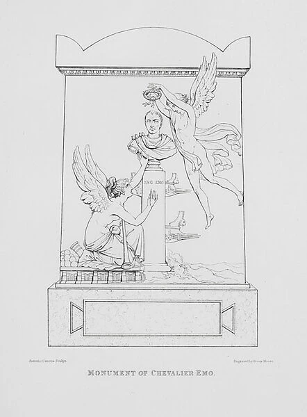 Antonio Canova: Monument of Chevalier Emo (engraving)