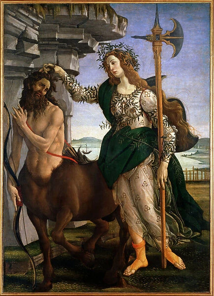APallas and the Centaur (Tempera on canvas, c. 1480)