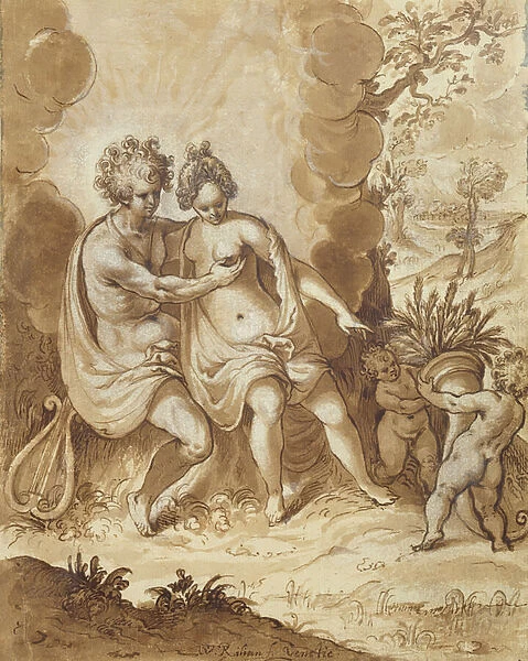 Apollo and Ceres, 1605 (pencil, w  /  c and white highlighting on paper)