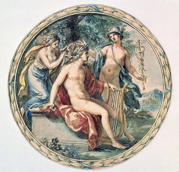 Apollo with his Lyre, Mercury and a Muse