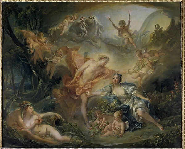 Apollo reveling his deity to the shepherd Isse La bergere loves Philemon who is in