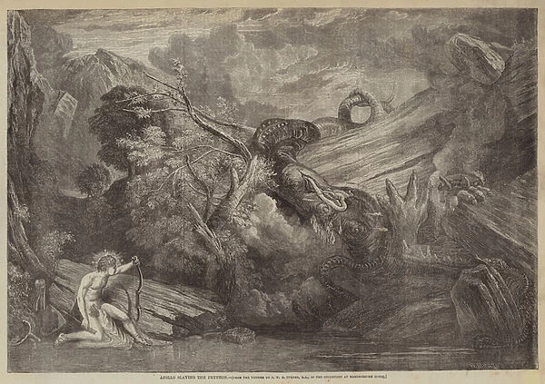 Apollo slaying the Python (engraving)