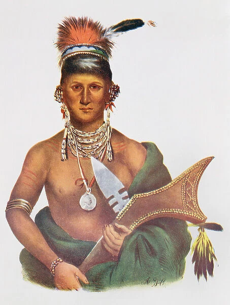 Appanoose, a Sauk Chief, 1837, illustration from The Indian Tribes of North America, Vol