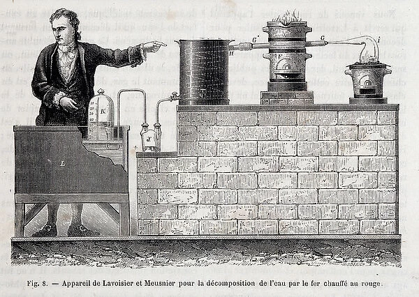 Apparatus of Antoine Laurent de Lavoisier and Meusnier for the decomposition of water by