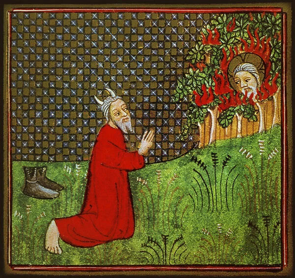 Apparition From The Burning Roveto, 14th century (miniature)