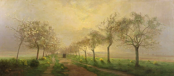 Apple Trees and Broom in Flower (oil on canvas)