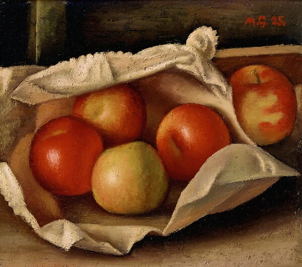 Apples in a Bag, 1925 (oil on cardboard)