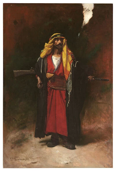 An Arab Guard (oil on canvas)
