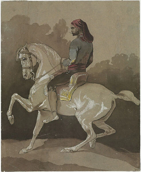 Arab on Horseback, c.1800 (pen, ink, w / c & gouache)