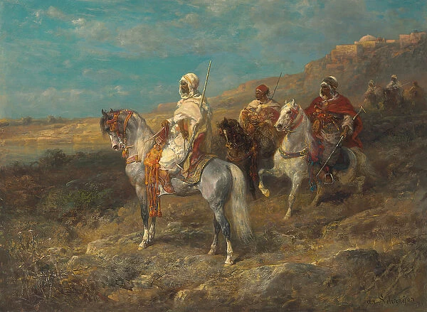 Arab on a White Horse (oil on canvas)