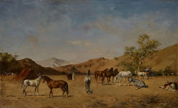 An Arabian Camp, 1873 (oil on panel)