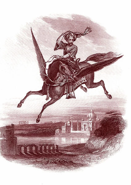 Arabian nights, the flying horse 5 Jaafar the magus ), By A, Galland, Paris, 1839
