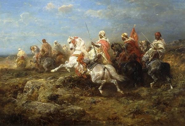 Arabian Patrol, (oil on canvas)