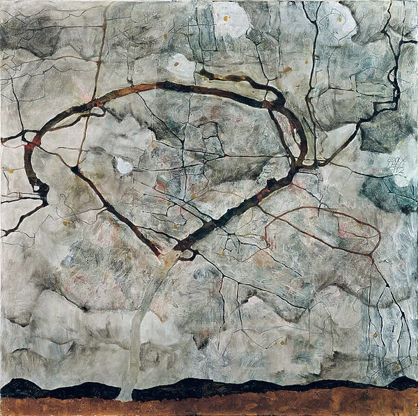 Arbre d automne dans un air turbulent. Peinture de Egon Schiele (1790-1918), huile sur toile, 1912. Art autrichien, 20e siecle, art nouveau. Leopold Museum, Vienne (Autriche)