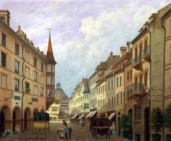 The Arcades, Grand Rue, Colmar, 1876 (oil on canvas)