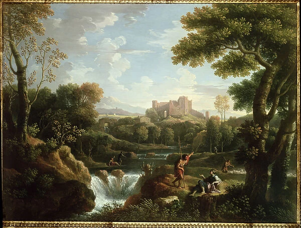 Arcadian landscape with shepherds