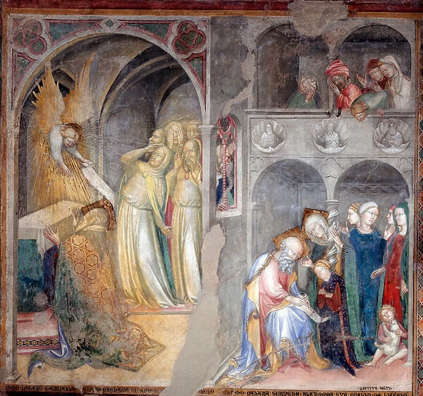 Archangel Gabriel announcing the birth of Saint John the Baptist to Zacharias