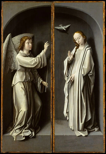 Archangel Gabriel; The Virgin Annunciate, c. 1510 (oil on oak panel)