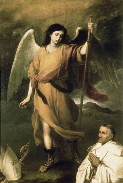 Archangel Raphael with Bishop Domonte (oil on canvas)