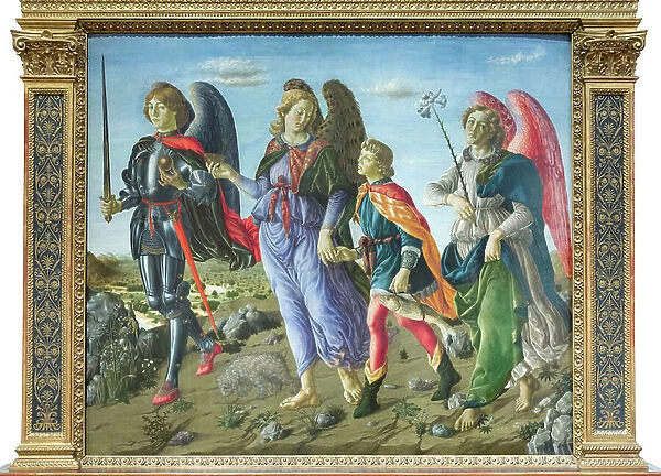 The three archangels and Tobias, 1470-75 circa, (tempera on wood)