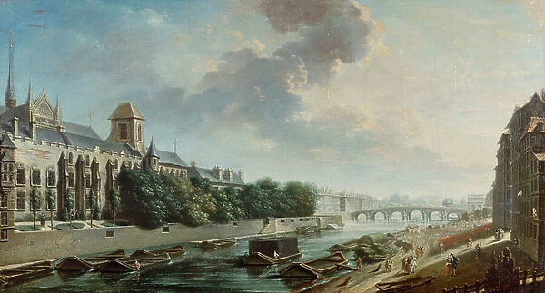The archbishop's palace seen from the left bank, 1756 (oil on canvas)