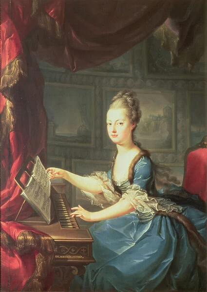 Archduchess Marie Antoinette Habsburg-Lothringen (1755-93) at the spinnet, fifteenth