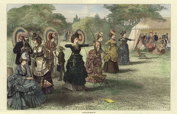 Archery (coloured engraving)