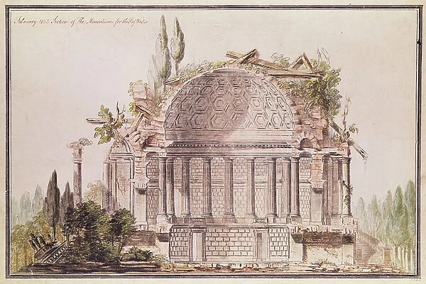 Architectural drawing for mausoleum for Frederick, Prince of Wales (1707-51), c. 1751