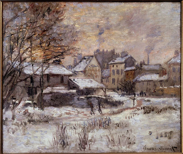 Argenteuil under the snow, 19th century (oil on canvas)